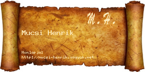 Mucsi Henrik névjegykártya