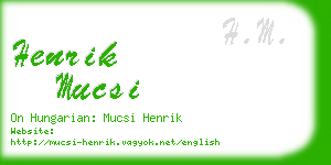 henrik mucsi business card